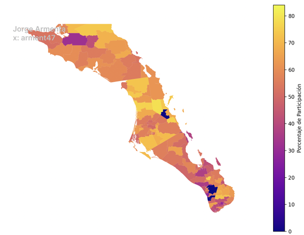 Mapeando la Participación Electoral en Baja California Sur 2021 en Ayuntamientos